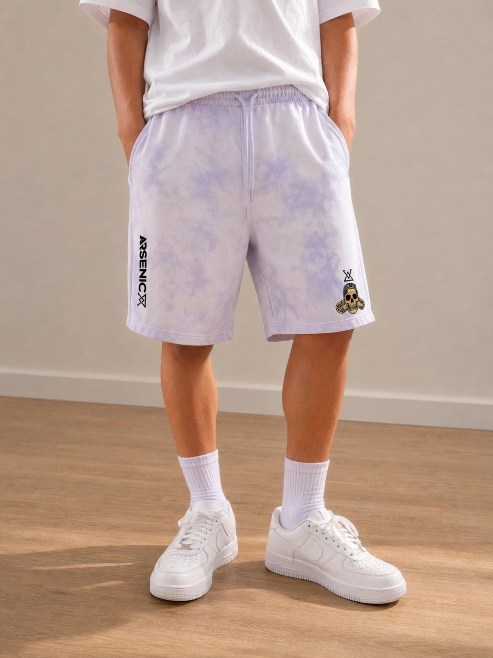 West 49 Boy's Arsenic Youth LG (14) Light Purple Tie-Dye Shorts